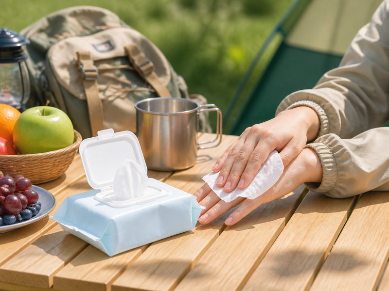 Picnic & Camping application scene for travel & outdoor wipes